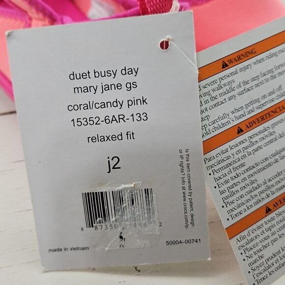 Crocs Duet Busy Day Coral Pink Mary Jane Slip On Shoes Girls J2 Ballet 15352‎ - Picture 7 of 9
